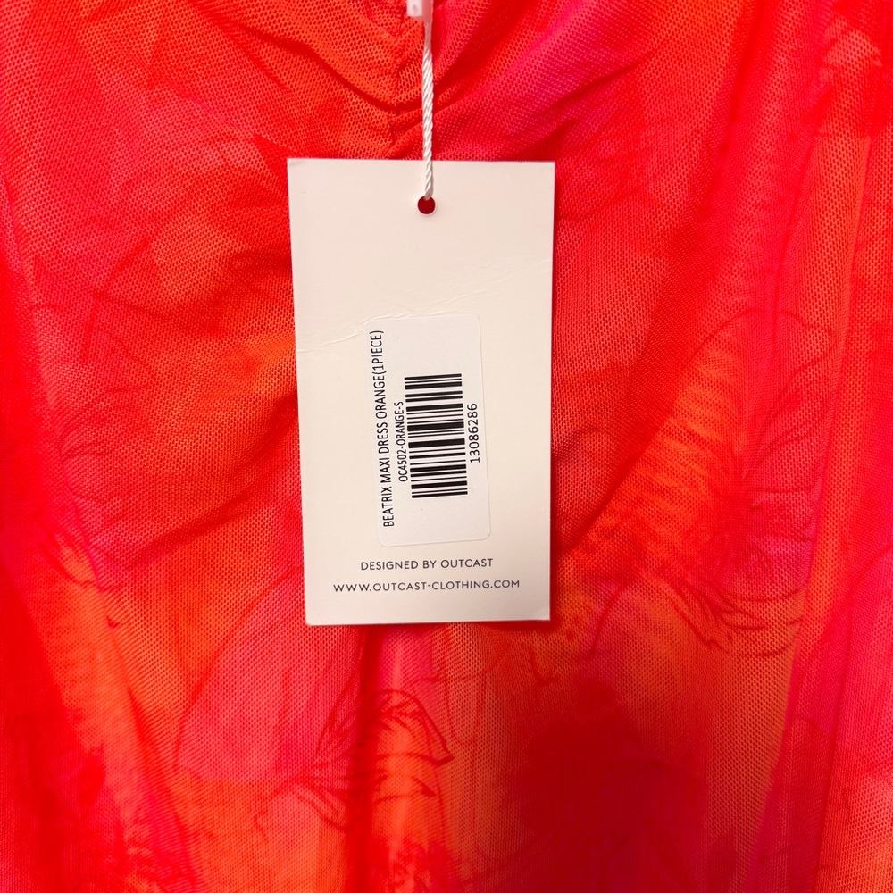 Elegant Orange Women's Dress - Picture 9 of 9